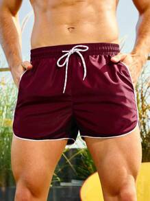 Surfspeed Men's Vacation Pockets Drawstring Waist Beach Shorts Beach Wear Men Beach Shorts Men Beachwear Men Swim Trunks Bathing Suit