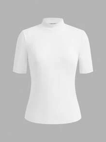 SHEIN EZwear 4件套女士修身高领长袖打底T恤套装，适合换季时节，秋季外出穿着 - 彩色 - 查看 8