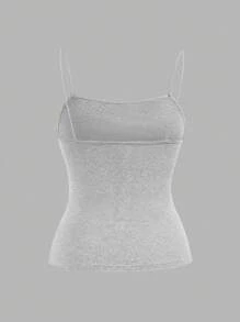 SHEIN EZwear Bộ 4 áo ba lỗ thường ngày cho nữ có xếp ly bên hông, màu đen, hồng, xám, trắng, thích hợp cho mùa hè - Nhiều màu - Xem 13