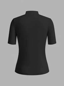 SHEIN EZwear 4件套女士修身高领长袖打底T恤套装，适合换季时节，秋季外出穿着 - 彩色 - 查看 4