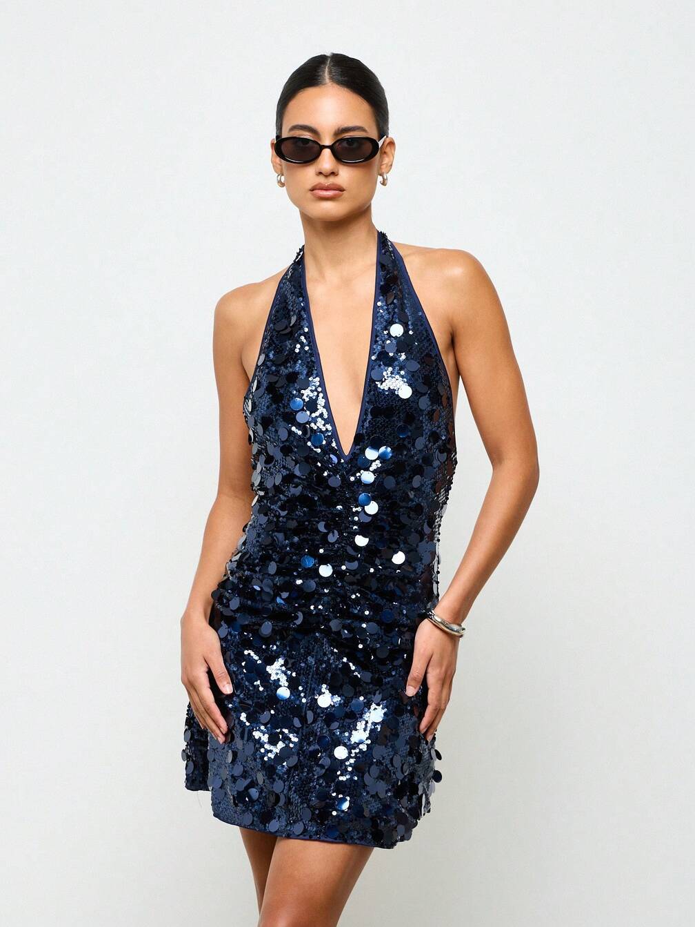 mini dress new years Sequin Cocktail Dresses: Sparkling Party Gown with Plunging V-Neck, Ideal for Year's Eve Events and Sexy Club Nights All New Year's Eve Dresses