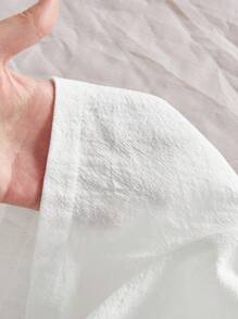 SHEIN Tall 100% Cotton, Cotton And Linen Feel Summer Low-Waist Women's Shorts - White - View 5