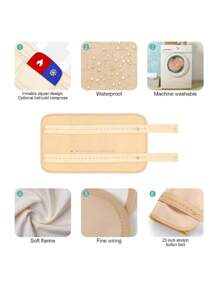 2pcs/Set Reusable Castor Oil Compress Kits, Waist And Neck Protect And Abdominal Support Suit,With Adjustable Elastic Shoulder Straps, Machine Washable