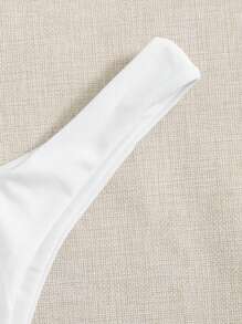 Swim Basics Summer Beach Twist Detail High Cut Bikini Set