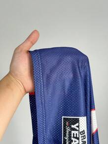 Coolane Women's & Men's Summer Couple Same Style Rave Going Out Y2K Gyaru Sportswear Graphics Breathable Mesh Oversized Jersey T-Shirt - Navy Blue - View 7