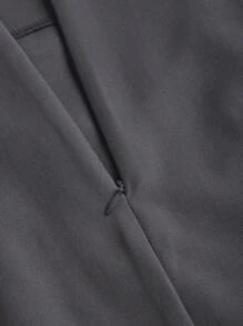SHEIN PETITE 春夏季娇小女性百褶休闲短款迷你裙 - 深灰色 - 查看 4