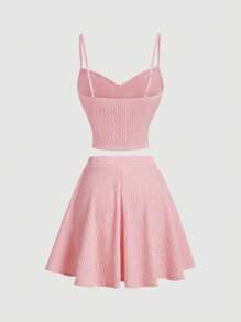 SHEIN MOD 女士日常两件套服装 - 粉色 - 查看 2