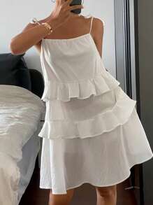 DAZY Style Ruffle Strap Women's House Dress Pajama