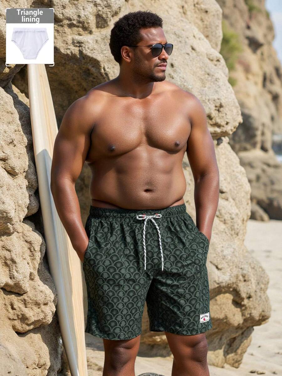 Manfinity Swimmode Men's All-Over Print Casual Beach Shorts