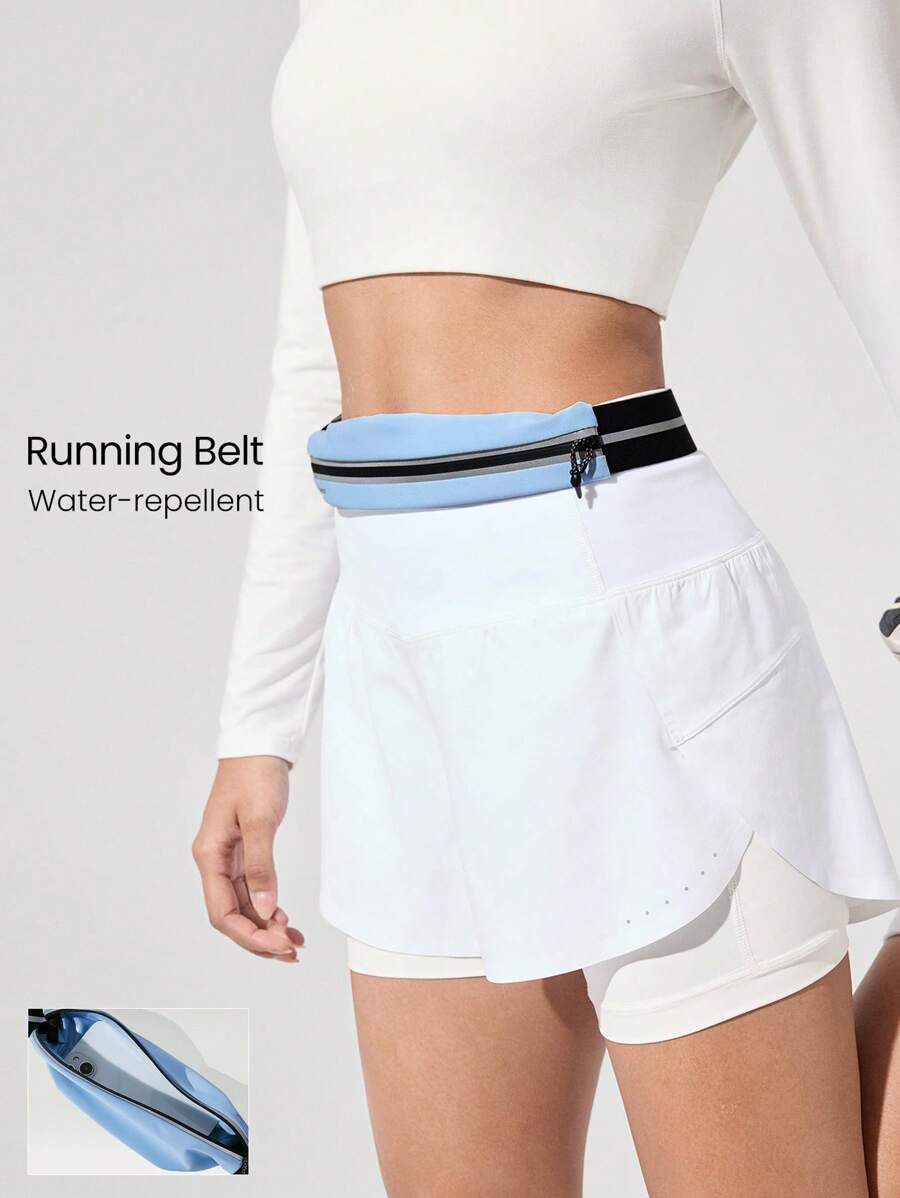 GLOWMODE Break A Sweat Quick-Dry Lightweight Adjustable Belt Reflective Running Belt Bag - Baby Blue - View 1