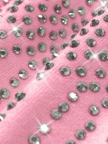 EMERY ROSE Women's Letter LIMITED Edition T-Shirt Hot Diamond Pattern Round Neck Top Casual Graphic Tees Women Tops - Pink - View 3