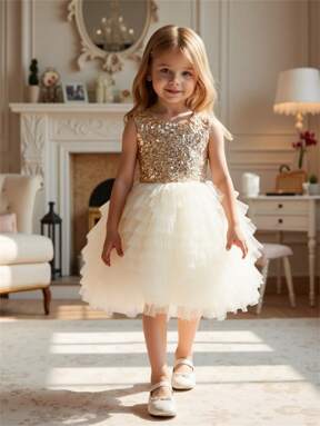 Glamorique Kids Jupe à gâteau multicouche pour filles avec décoration de nœud papillon pailleté, convient pour les fêtes, anniversaires, vacances, représentations, mariages et autres occasions formelles