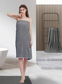 90厘米 X 170厘米超大菠萝纹理加厚吸水珊瑚绒浴巾，适合游泳、健身、沐浴、桑拿、海滩、浴室 - 灰色 - 查看 4