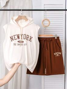 Women Two Pieces Outfits For Daily Wear - Brown - View 3