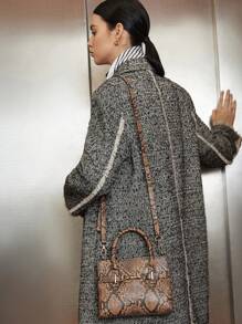 SHECARRY 1pc Square-Shaped Fashionable Handbag, Suitable For Women's Daily Commute - Multicolor - View 9