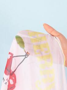 Swim Mod 3pcs Women Casual/Vacation Cherry Print Bikini Swimsuit Set - Yellow - View 6