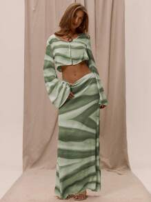 MUSERA 低腰飘逸印花长裙，仅限夏季度假优雅沙滩装，波西米亚浪漫伊比沙岛复活节 - 彩色 - 查看 2