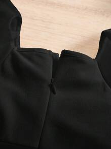 SHEIN Baby Girl Cute Summer Black Splice Organza Ruffles Jumpsuit