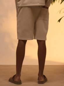 Musero Shorts en jersey de waffle taillés intelligemment, printemps été vacances de Pâques - Nude - Voir 3