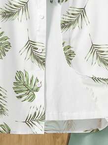 2 pièces Ensemble de chemise à manches courtes florales et shorts décontractés pour garçons préadolescents, convenant pour le trajet, l'école, le port casual quotidien, les sports, le printemps/l'été, les vacances, la plage