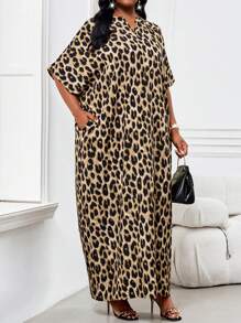 SHEIN Lady 春夏休闲优雅波西米亚风优雅休闲工作白色圆领花瓣袖女装度假装女士沙滩装女士海滩度假沙滩裙婚礼宾客礼服女士商务休闲女士舞会礼服，女士太阳裙 - 彩色 - 查看 4