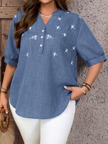 EMERY ROSE Camisa de manga corta talla grande, de moda para el verano