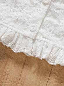 2 pièces Ensemble mode casual bébé fille Débardeur en dentelle et pantalon en dentelle Deux pièces, style doux pour filles, nouveaux produits pour le printemps et l'été