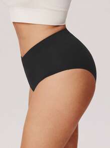 LUVLETTE Plus 2-Pack Women Underwear V-Cut Airy Comfortable Cotton Basics High-Rise Briefs