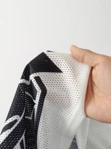 ROMWE MEN Prep 男士网眼拼布运动短袖 T 恤、运动服