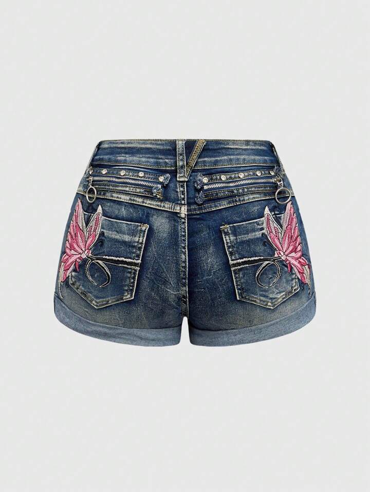 Our J-Fashion Y2K Style Butterfly Embroidered Distressed Low