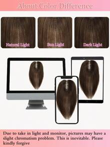 Straight Hair Toppers For Women Real Human Hair Upgraded Lace Base No Bangs Hair Pieces For Thinning Hair Topper For Daily Use - S3 - View 6