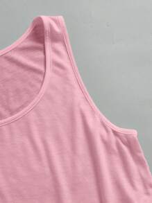 SHEIN EZwear 女士宽松短款吊带背心，大U领，适合夏季穿着 - 粉色 - 查看 6