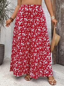 SHEIN VCAY 大码女式碎花宽松裤，休闲度假装 - 彩色 - 查看 7