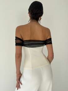 Firerie 女士优雅休闲单肩格纹印花撞色纽扣衬衫，适合通勤、日常穿着、音乐节、度假