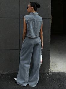 DAZY Women Denim Two Pieces Outfits - Blue - View 8