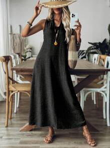 Vestido sencillo de talla grande para uso diario