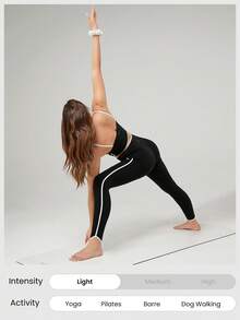 GLOWMODE 女士运动紧身裤 - 黑與白 - 查看 7