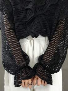 FRIFUL Blusa holgada con volantes para mujer talla grande, blusas de verano lindas, ropa de verano
