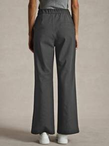 Briarwyn Pantalones de pierna acampanada de unicolor versátiles y casuales para mujer, elegantes para el verano - Gris Oscuro - Ver 8