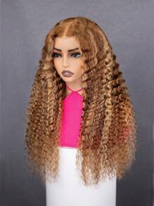 9am Hair Store Wear Go Highlight 预剪 6*4 透明蕾丝无胶水波 180% 18-28 英寸 P4/27 蜜金色蕾丝闭合假发钢琴色预拔发际线高品质发饰初学者友好型无胶前假发编织真人发质度假必备万圣节服装 - S4/27 - 查看 7