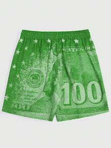 ROMWE MEN Street Life Christian Figure Print Men's Casual Shorts, Summer