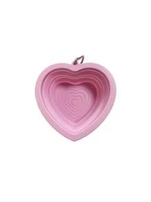 PETSIN 1pc Heart-Shaped Silicone Collapsible Anti-Spill Cat/Dog Bowl, Foldable Pet Food & Water Bowl, Portable Pet Travel Dish, Pet Supplies