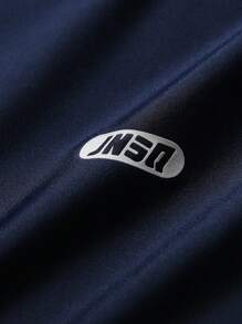 SHEIN Áo thun thể thao ngoài trời tay ngắn, cổ tròn cho trẻ em, màu tương phản, in phản quang 3M, áo thun thể thao ngoài trời tay ngắn - Nhiều màu - Xem 8