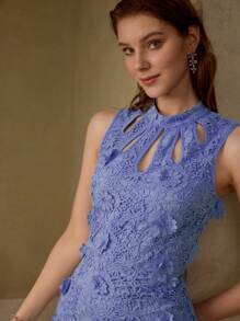 MOTF PREMIUM ASYMMETRICAL HEM CUT OUT DRESS - Mauve Purple - View 6