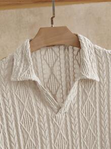 HIMLAND 2 piezas Conjunto de polo de manga corta con hombros caídos, ajuste slim, con patrón de diamante de punto para hombre, informal