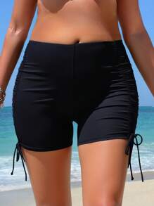 SHEIN Pantalones cortos con cordón lateral para embarazadas, Bottom del traje de baño para vacaciones de verano