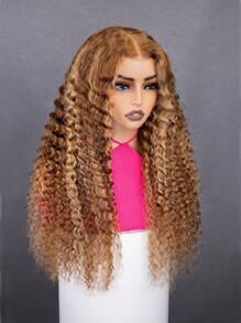 9am Hair Store Wear Go Highlight 预剪 6*4 透明蕾丝无胶水波 180% 18-28 英寸 P4/27 蜜金色蕾丝闭合假发钢琴色预拔发际线高品质发饰初学者友好型无胶前假发编织真人发质度假必备万圣节服装 - S4/27 - 查看 6