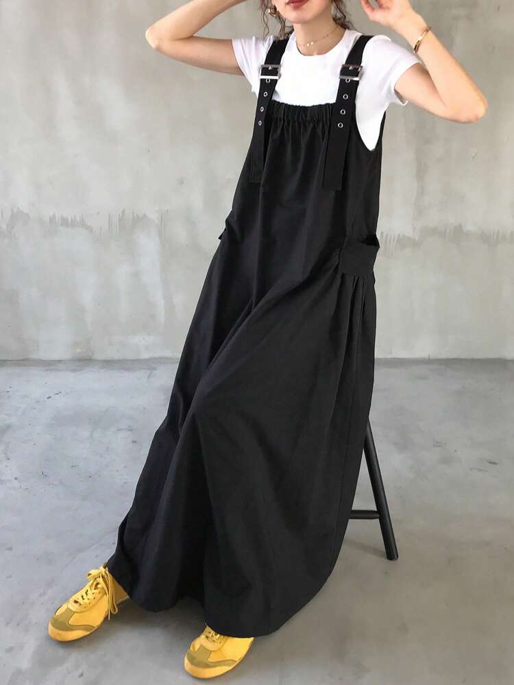 Women's Casual Solid Color Sleeveless Long Dress