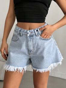 EURMUSE High Waist Denim Shorts, Casual And Multifunctional Women Summer Clothing Women Clothing Y2k Woman S Summer Clothes Women S Bottoms - Medium Wash - View 5