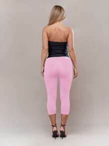 MISSGUIDED 卡普里运动紧身裤压缩健身裤高性能运动服锻炼健身瑜伽跑步训练健身房运动服高腰塑形 - 粉色 - 查看 2